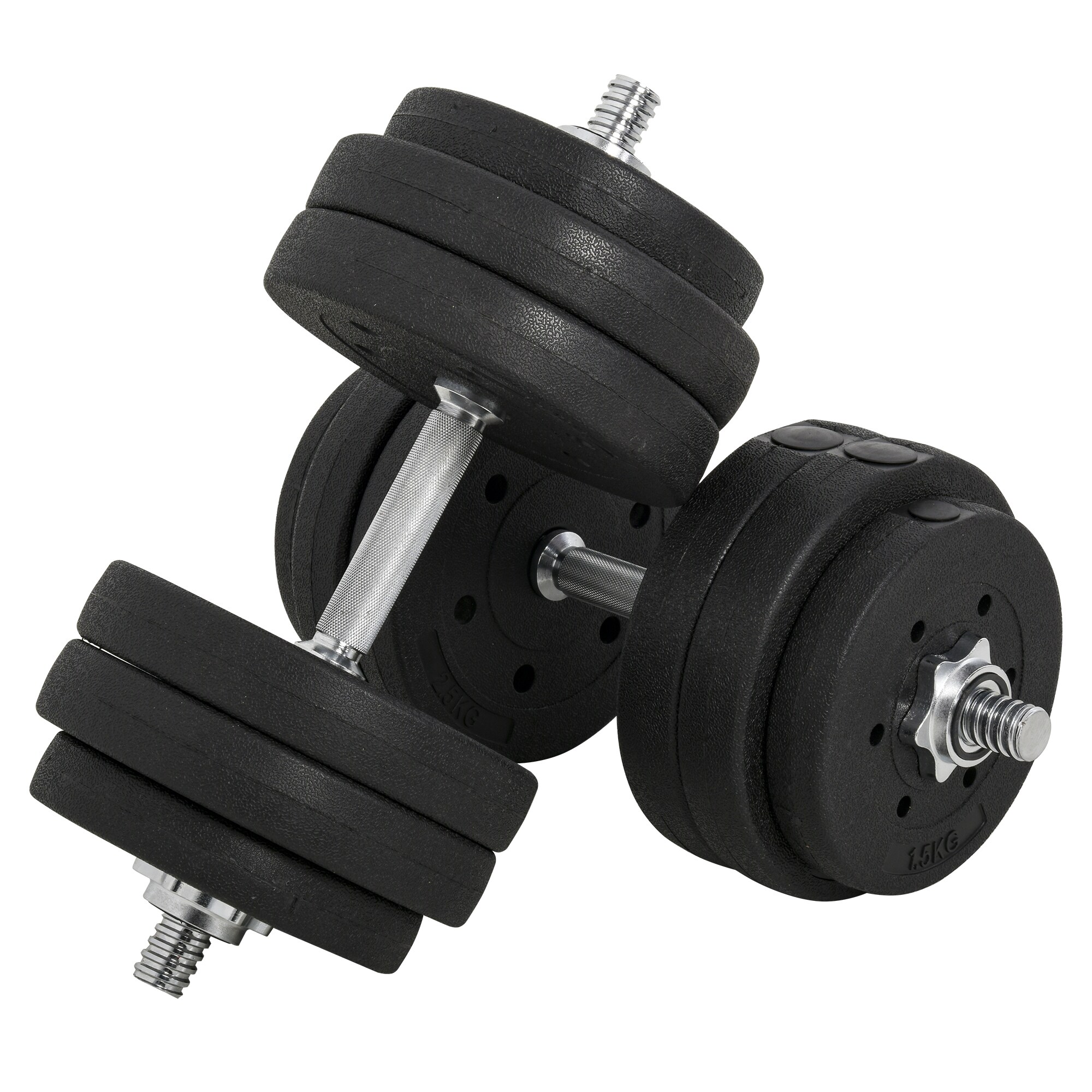 HOMCOM Kurzhantel Set 30 kg schwarz 43 x 18 x 7,5 cm