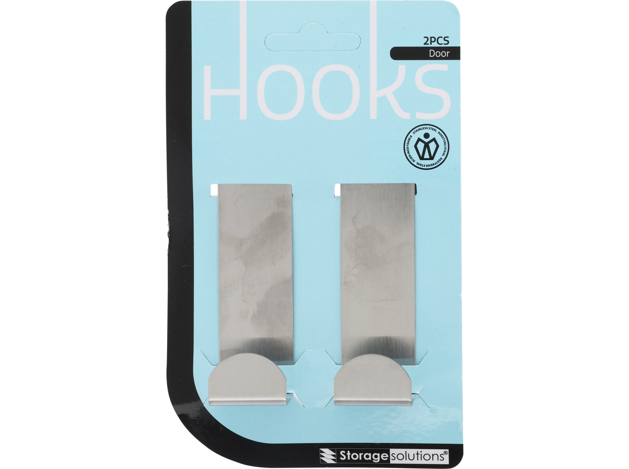 CONJUNTO DE 2 CABIDES DE PORTA EM INOX 8X5X2.5CM