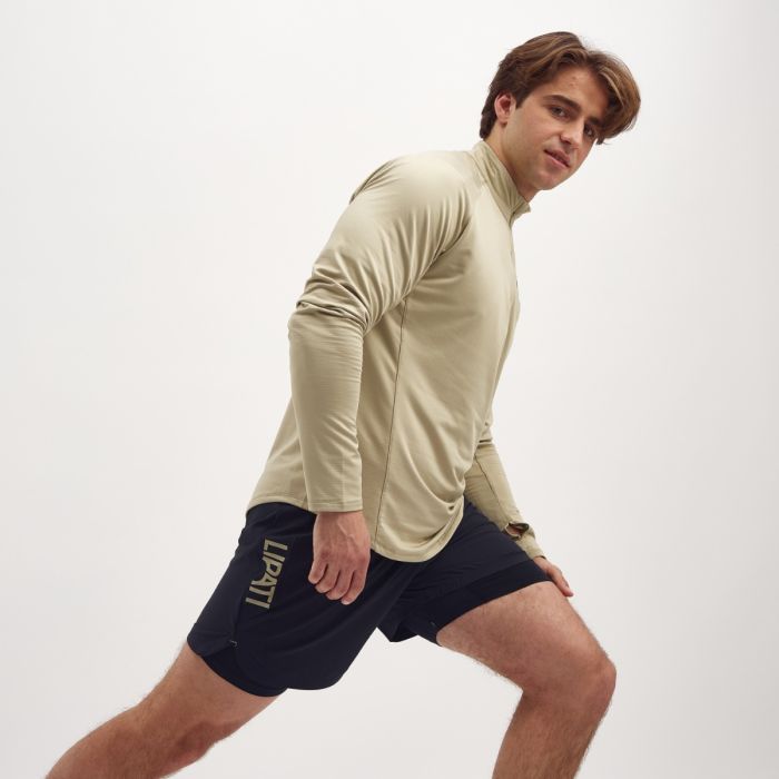 Lipati Herre Trøjer Moderate Half Zip Long Sleeve Brun