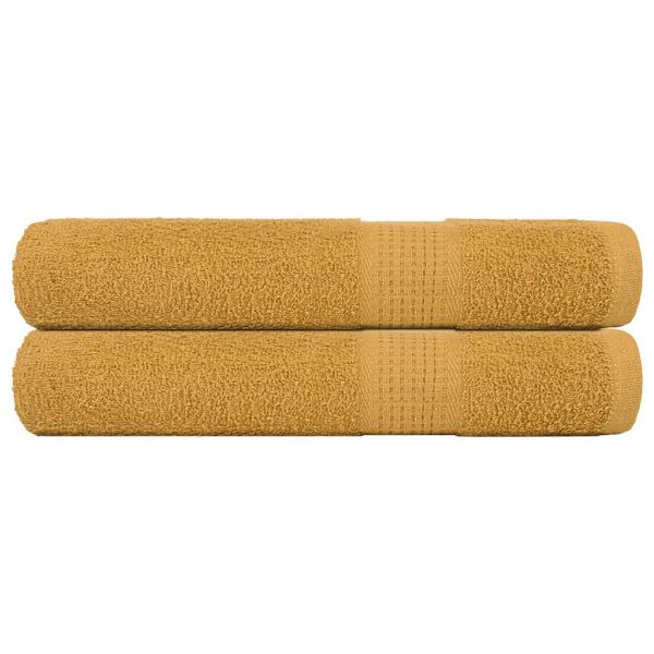 vidaXL Toalhas de Sauna 2 Peças 80x200 cm 360 Gsm 100% Algodão Ouro - 2467220117