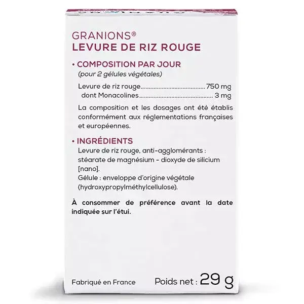 Granions Levure de Riz Rouge 150mg 30 gélules