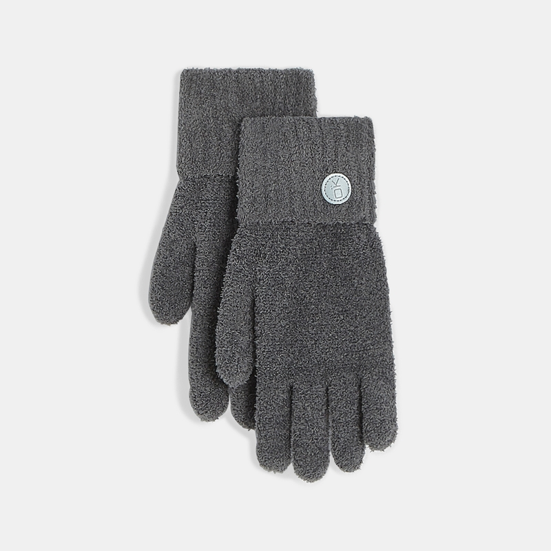 Gants en tricot hyper stretch gris fille