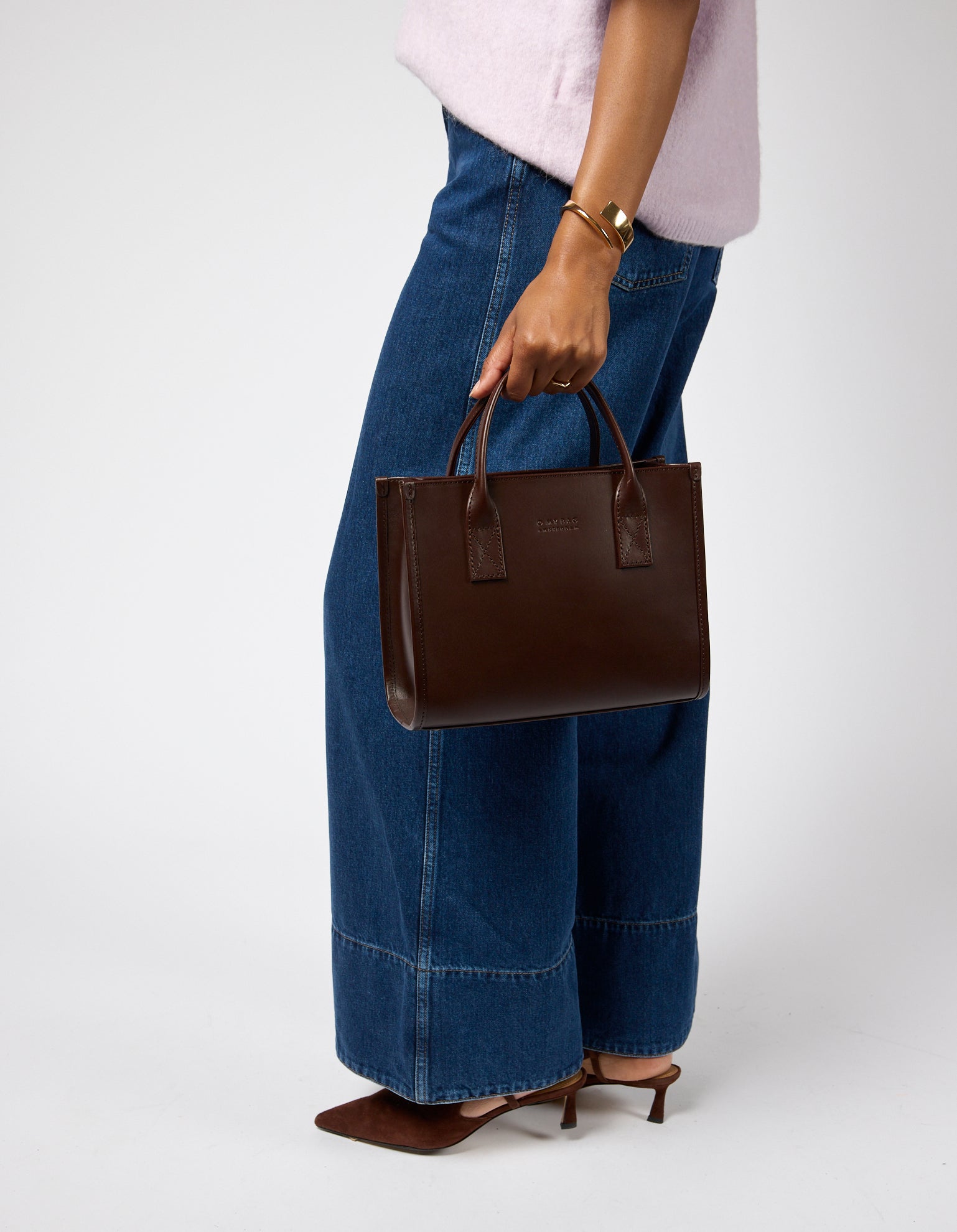 Jackie Midi   Webbing Strap - Chocolate Classic Leather