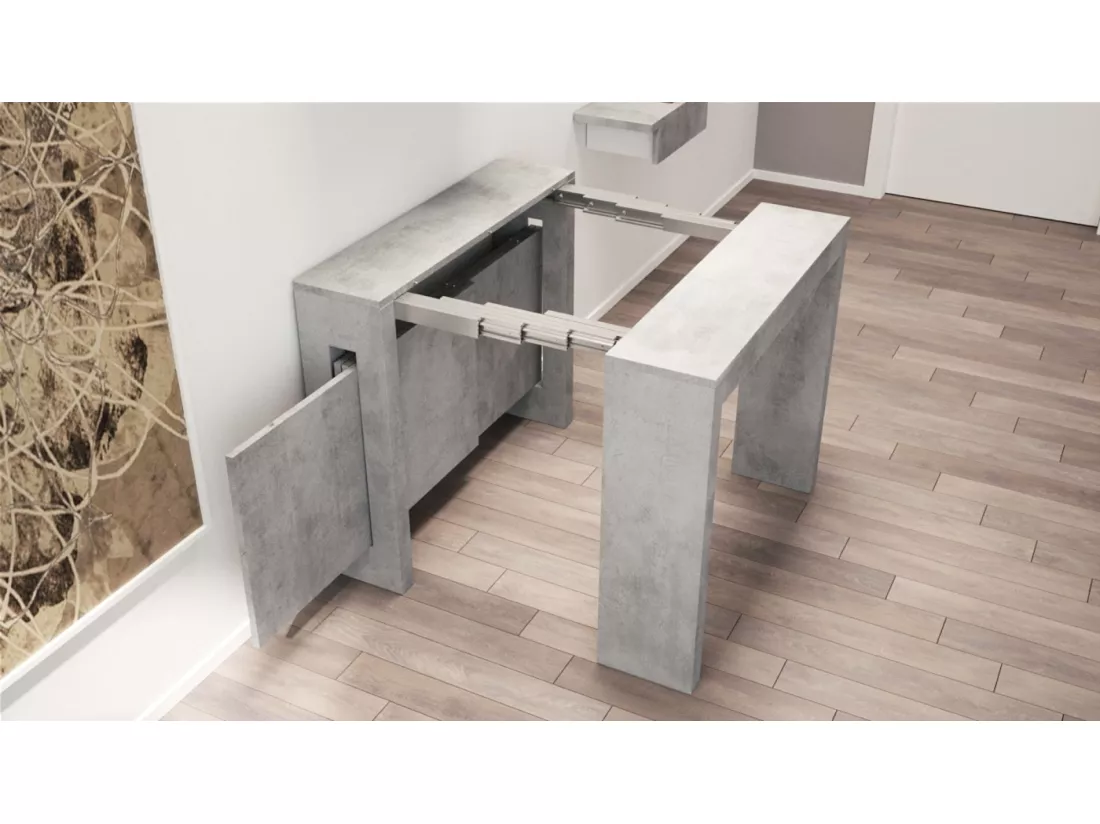 Table extensible - gris - 90x45-190 cm - ROMA