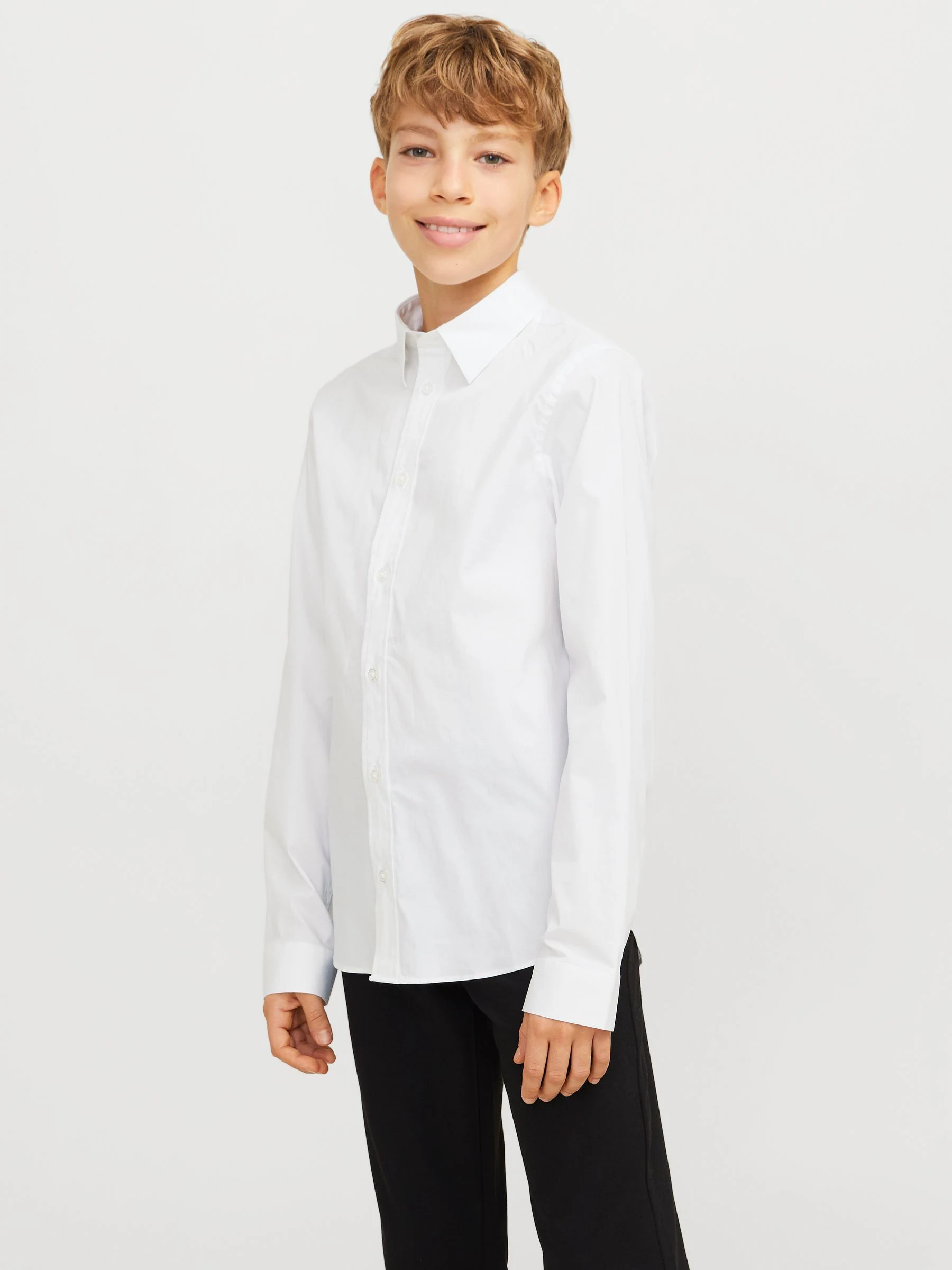 JACK & JONES Junior Stretch Long Sleeve White Shirt