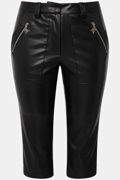 Tracht-Capri Sienna, Lederoptik, Reißverschlüsse