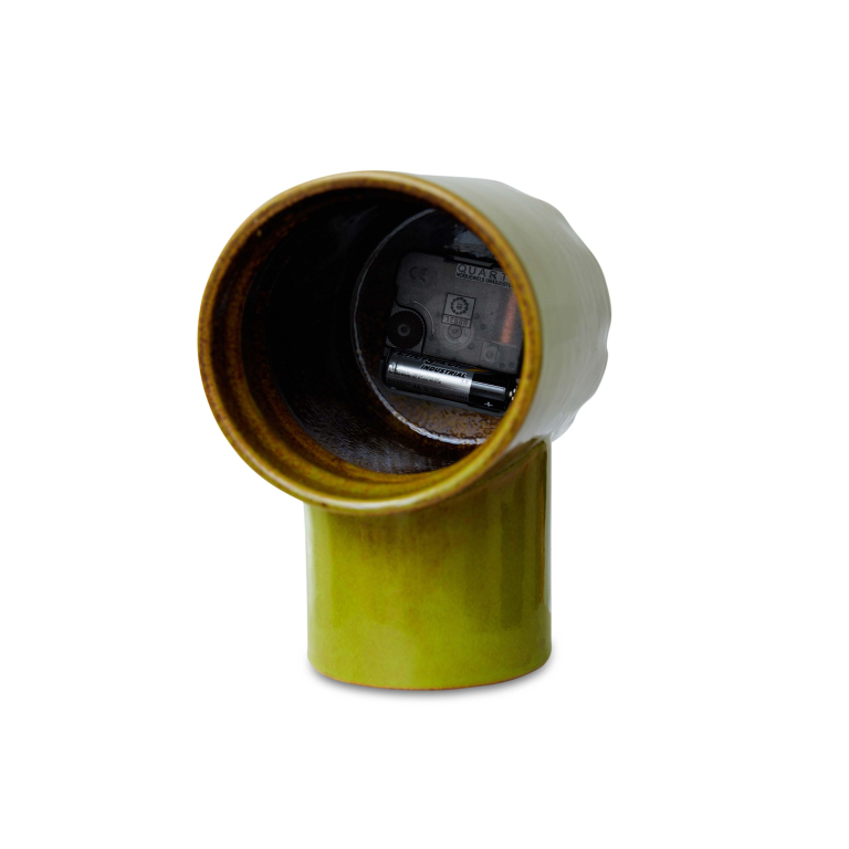 HKliving Retro Ceramic klok Chrome