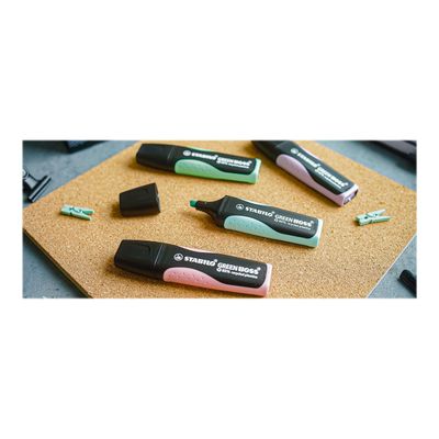 STABILO GREEN BOSS Pastel - Pack de 4 surligneurs - couleurs pastels assorties