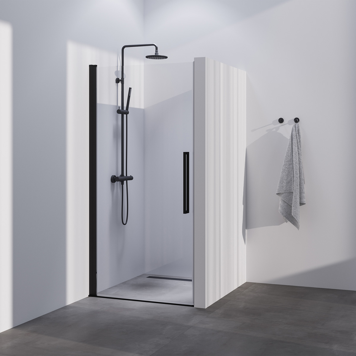 Brauer Season nisdeur met draaideur 100cm zwart mat