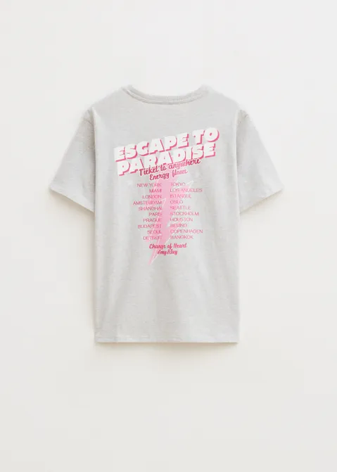 T-shirt met print mixed grijs (GRS.LME)