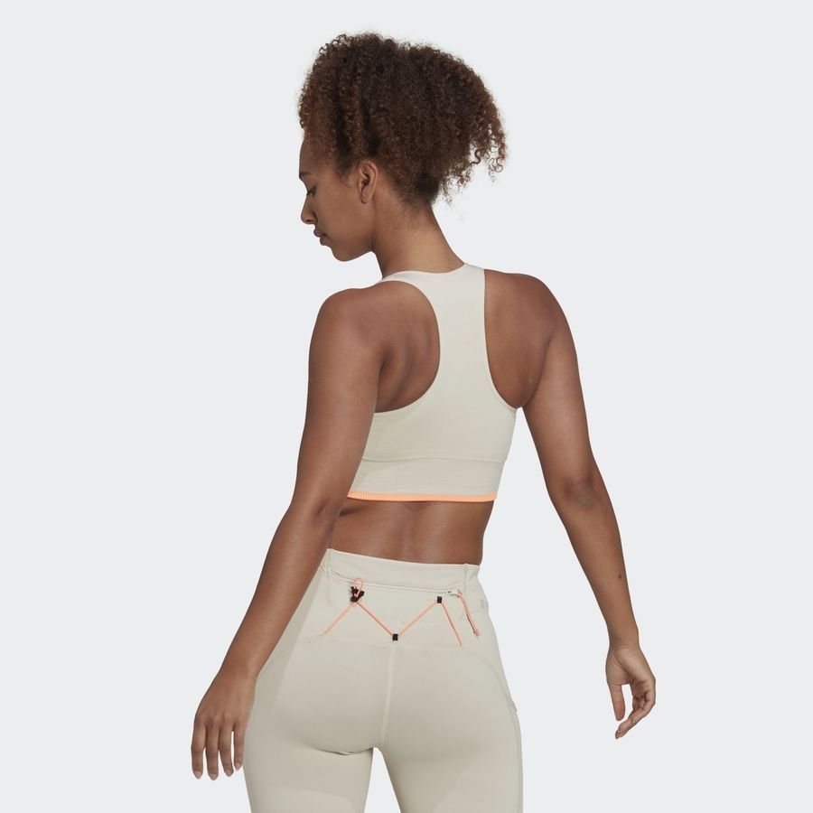 adidas Brassière Medium Support Merino - Aluminum/Orange Femme