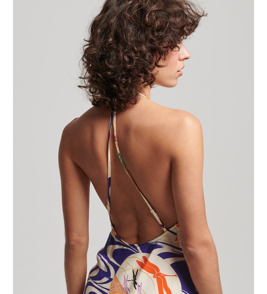 Vestido midi de alças com estampa azul da Superdry