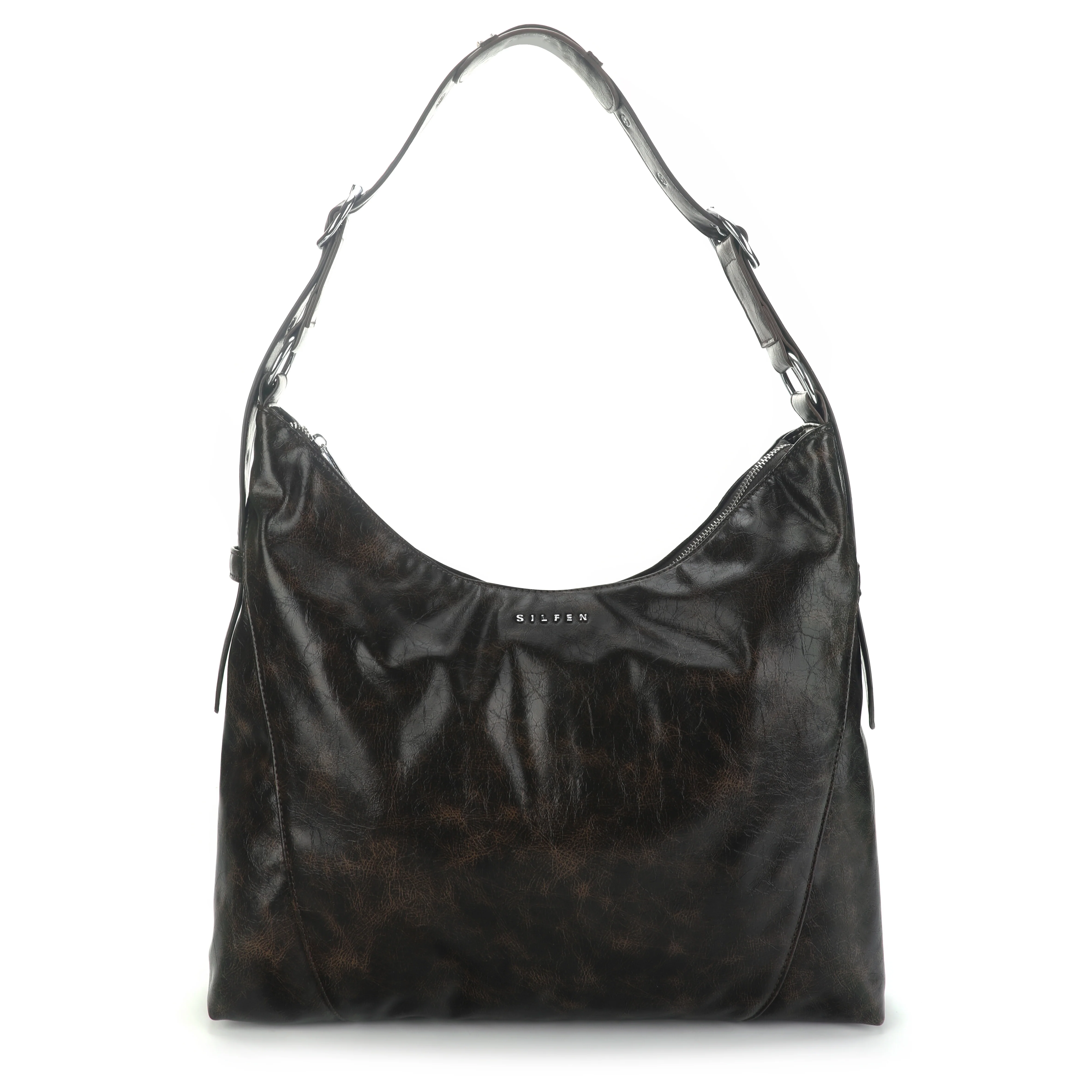 Silfen  Ellie crossbody taske - Brown Cracked