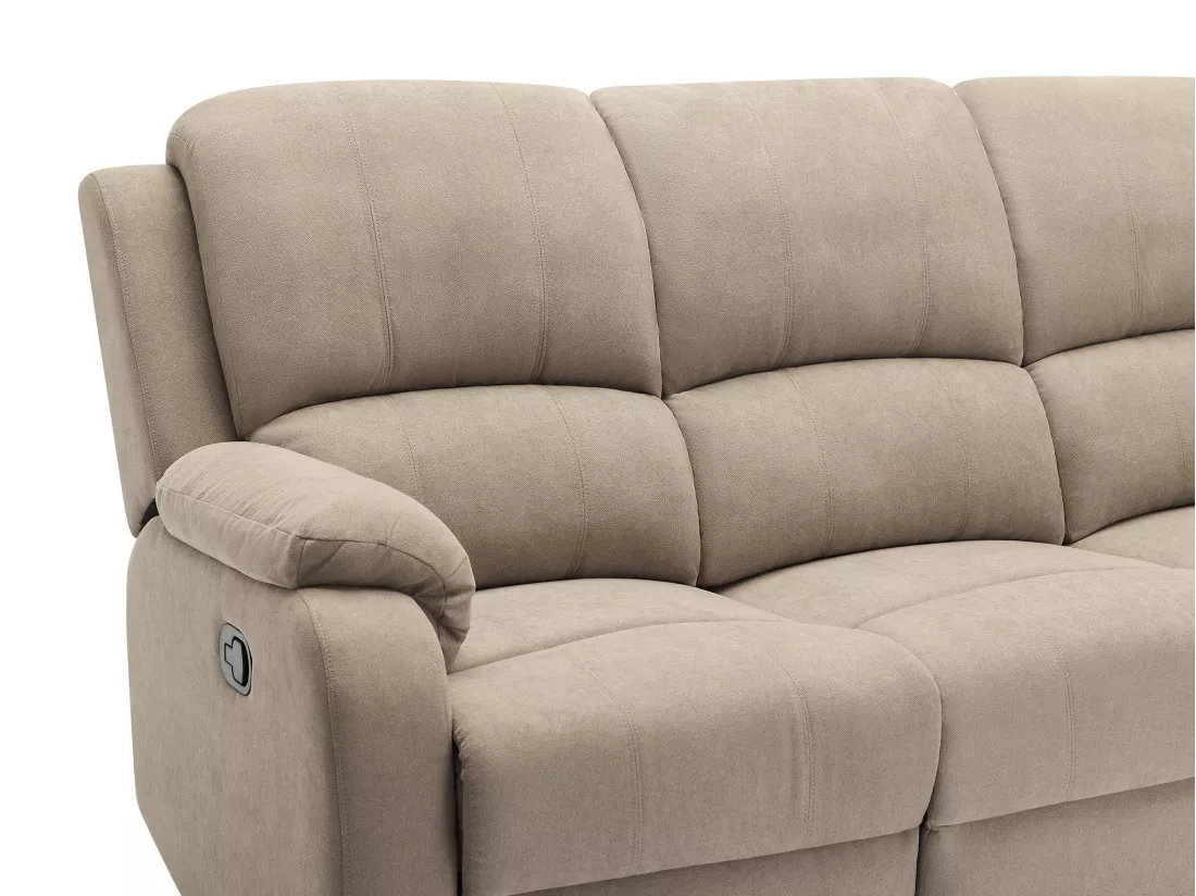 Canapé 3 places relax en microfibre taupe BRODY