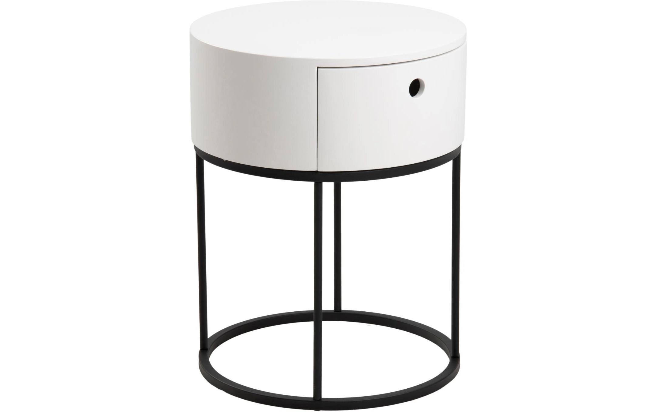 Nachttisch Polo Ø 40 x 51 cm, Schwarz/WeissNachtschrank