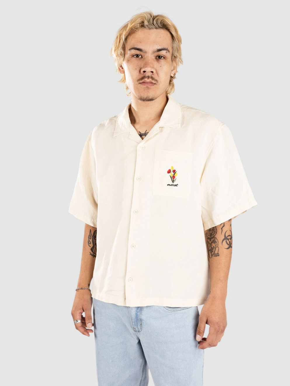 Monet Skateboards Bank Linien Shirt white