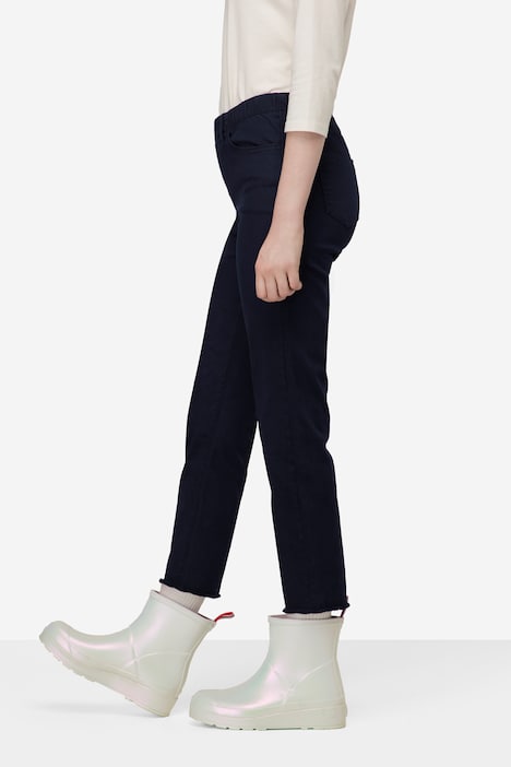 7/8-Slimhose, schmale Passform, 4-Pocket, Fransensaum, mit recyceltem Polyester