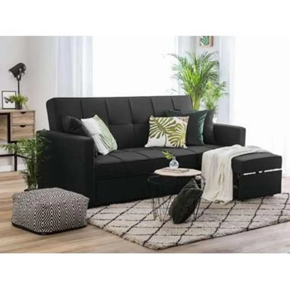 GLOMMA - Slaapbank 3-zits - Zwart - Polyester