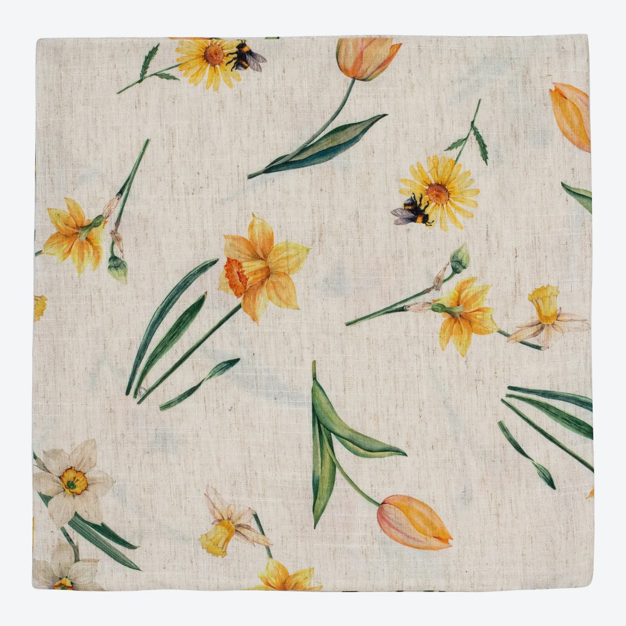 Kissenhülle mit Blumenmuster, ca. 40x40cm