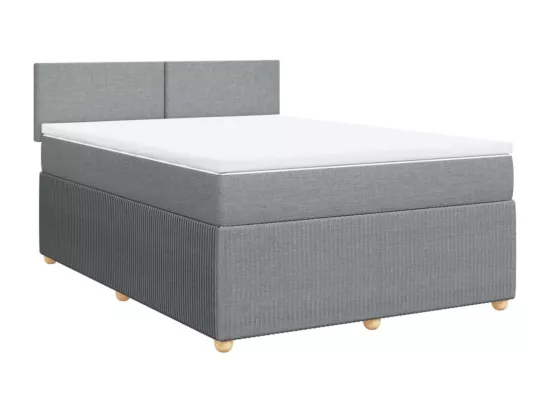 Sommier à lattes de lit avec matelas Gris clair 160x200cm Tissu