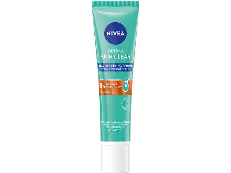 NIVEA Derma Skin Clear 40 ml Nacht-Peeling-Serum reduziert und verhindert Hautunreinheiten und verbessert das Hautbild