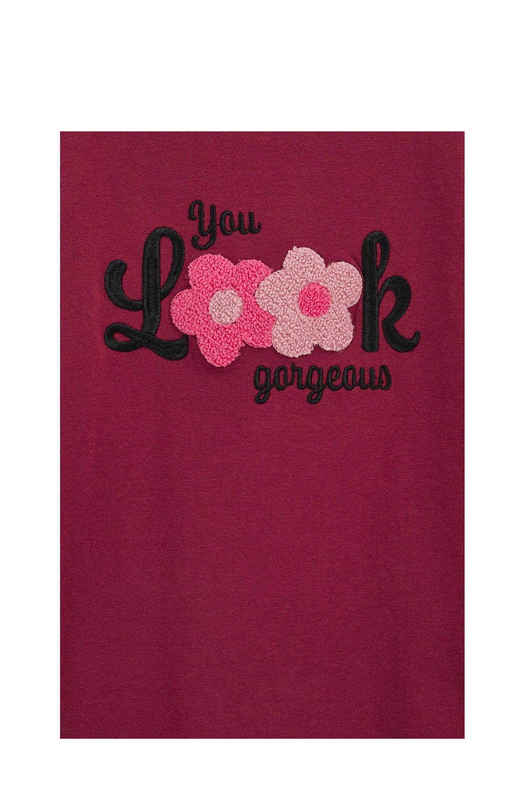 WE Fashion longsleeve met printopdruk donkerrood