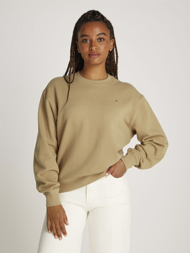 Tommy Hilfiger REG FLAG ON CHEST SWTSHRT Safari canvas