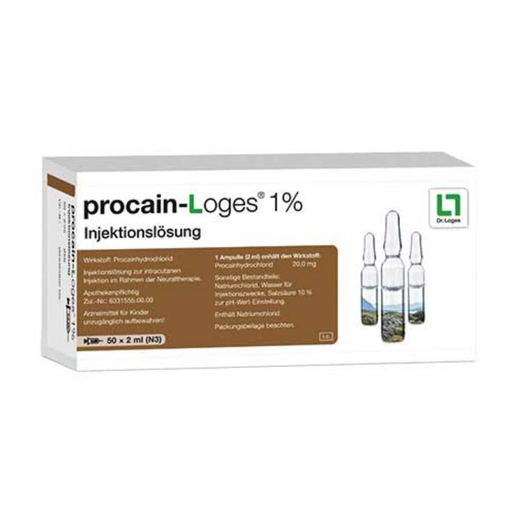 Procain-Loges 1% Injektionslösung Ampullen, 50X2 ml
