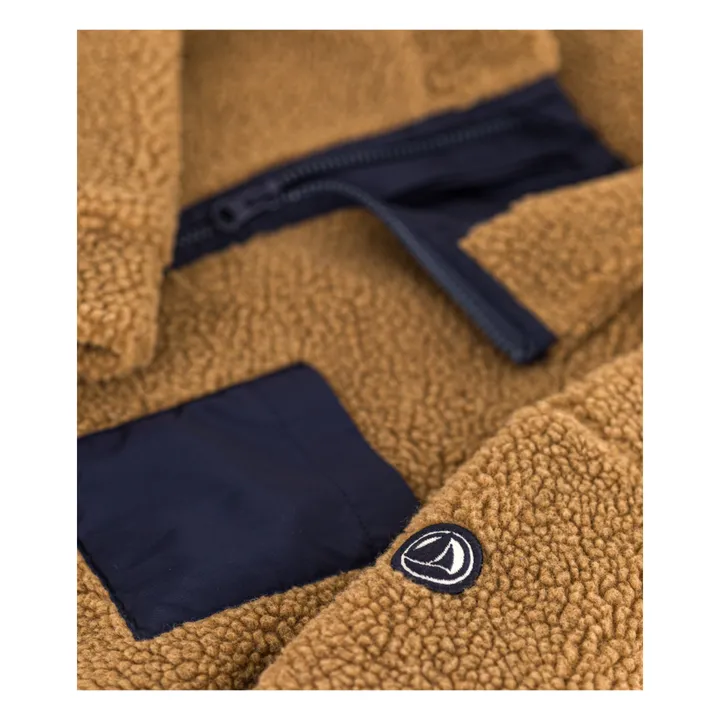 Petit Bateau Veste en Sherpa Recyclée | Chocolat