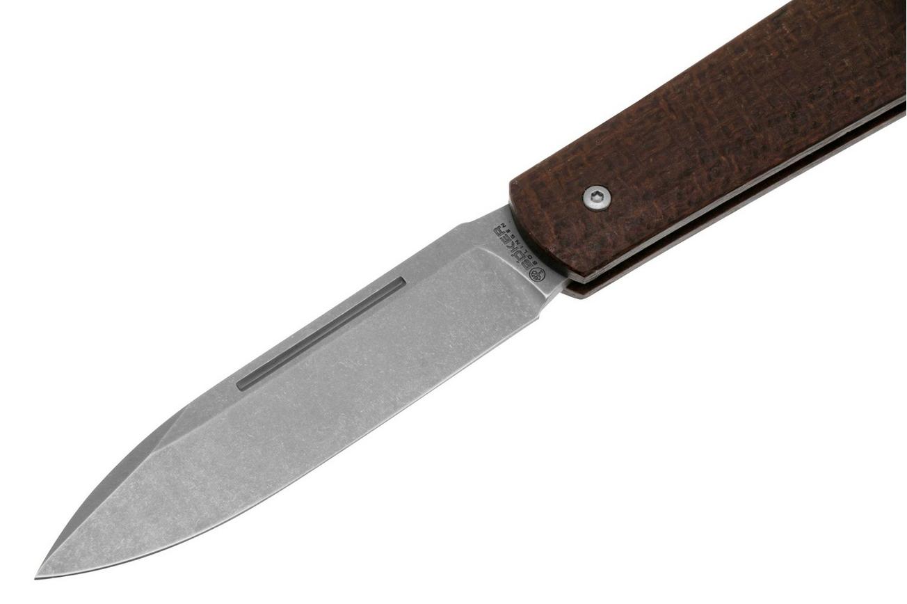 Böker Coffin 112946 Jute Micarta, slipjoint zakmes, Chuck Gedraitis design