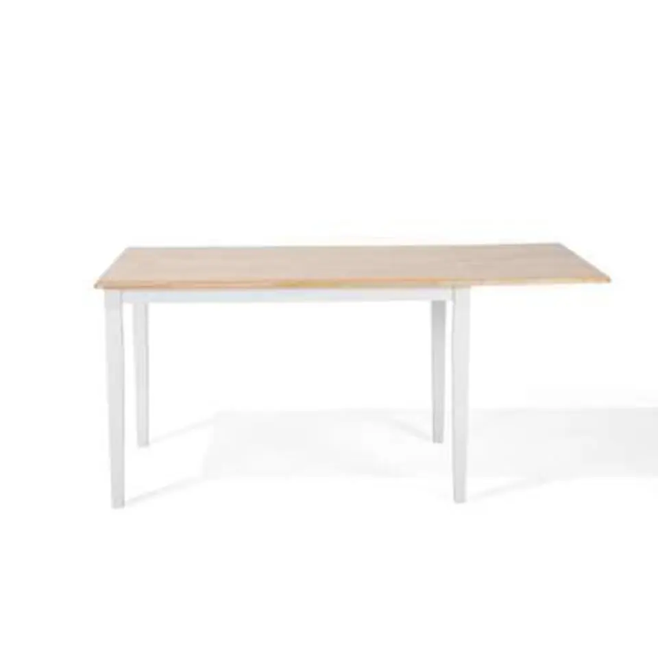 LOUISIANA - Eettafel - Wit - 75 x 120/160 cm - Rubberhout