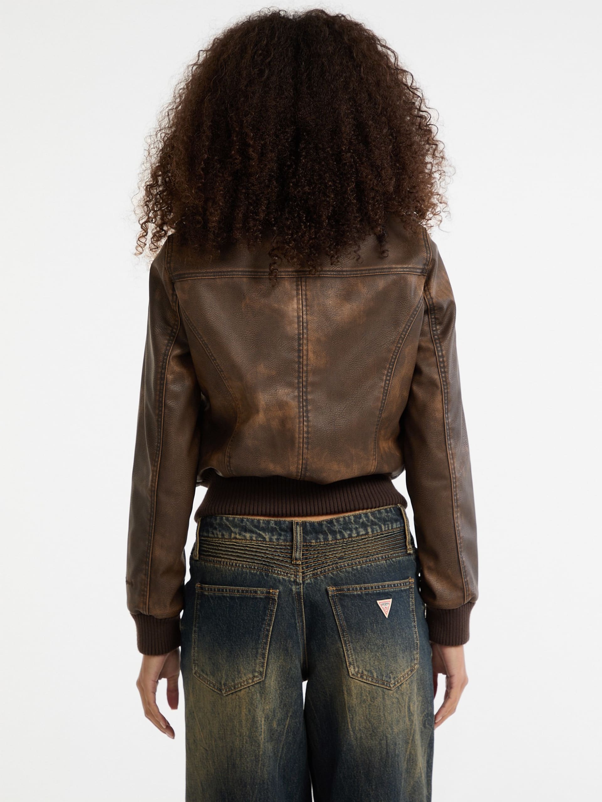 Jaqueta Aviador de Couro Sintético GUESS Originals