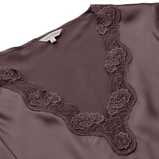 Lady Avenue Pure Silk Natkjole, Coffee Bean, L