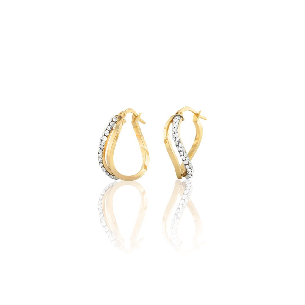 Créoles Hekate Or Jaune Strass
