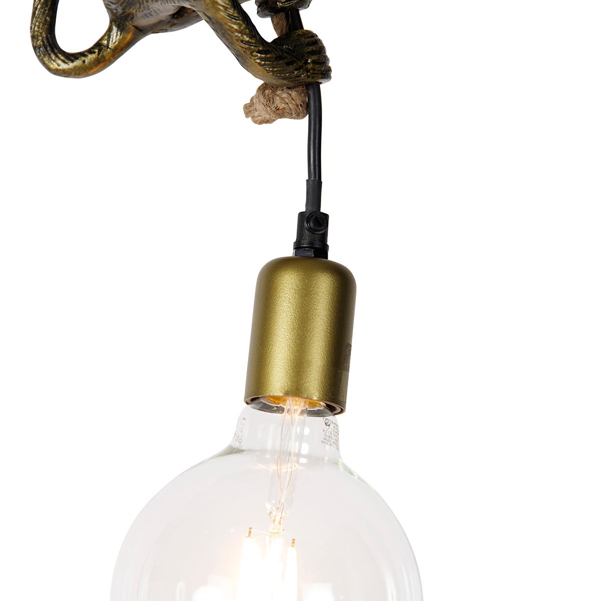 Klassieke hanglamp goud met touw - Animal Monkey
