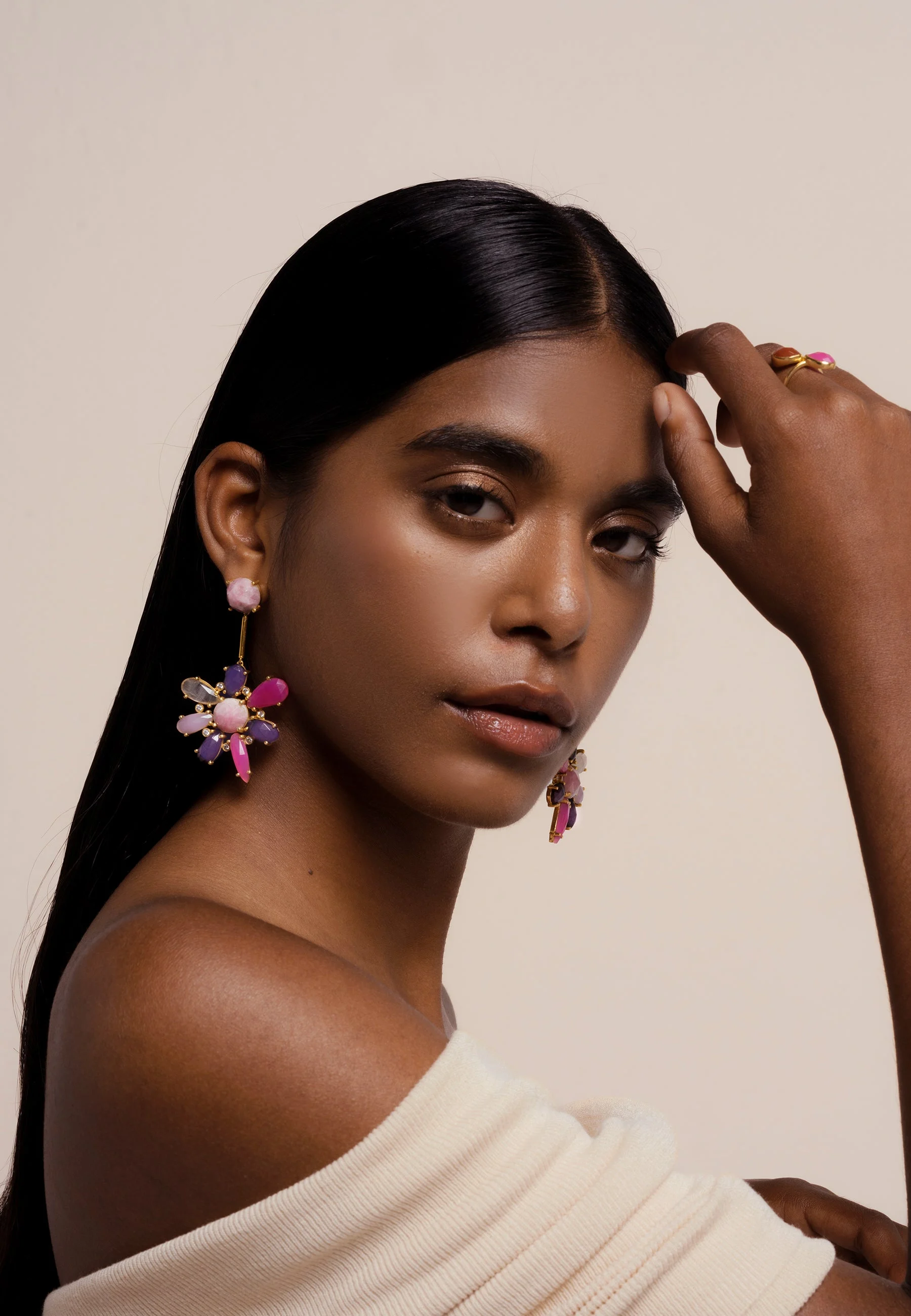 HIBISCUS - Boucles d'oreilles hibiscus fuchsia | Rose
