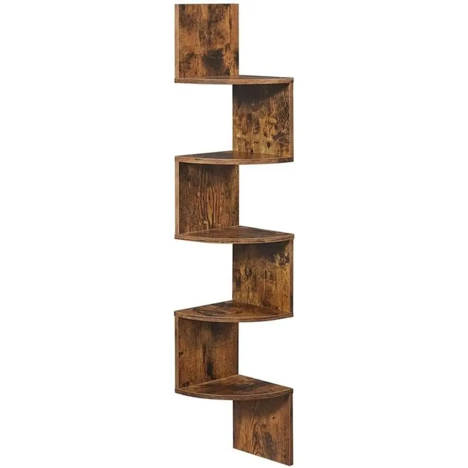 Dok Home - Wandplank - 5 planken - Vintage - Donkerbruin