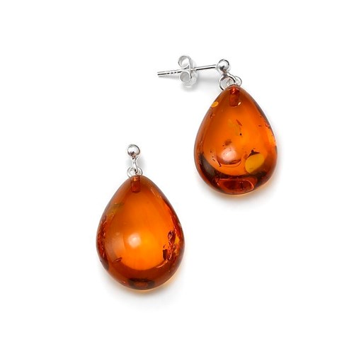 Boucles d'oreilles ambre argent