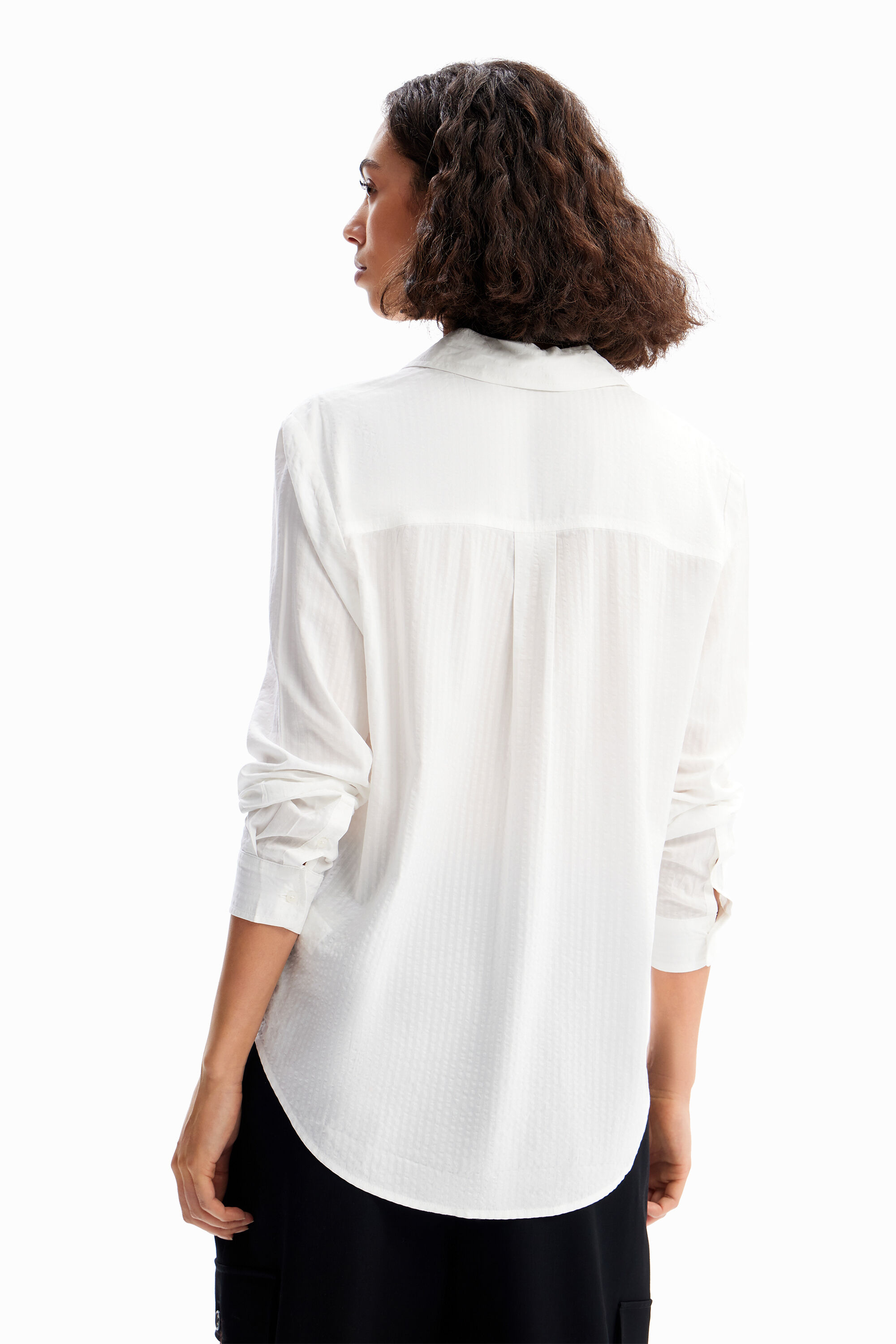 camisa listrada texturizada