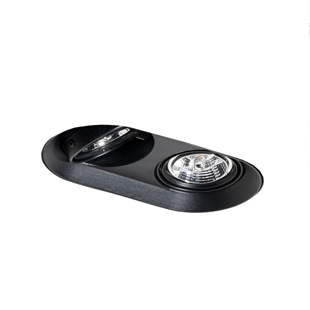 Afgeronde inbouwspot zwart GU10 70mm 2-lichts - Hubs