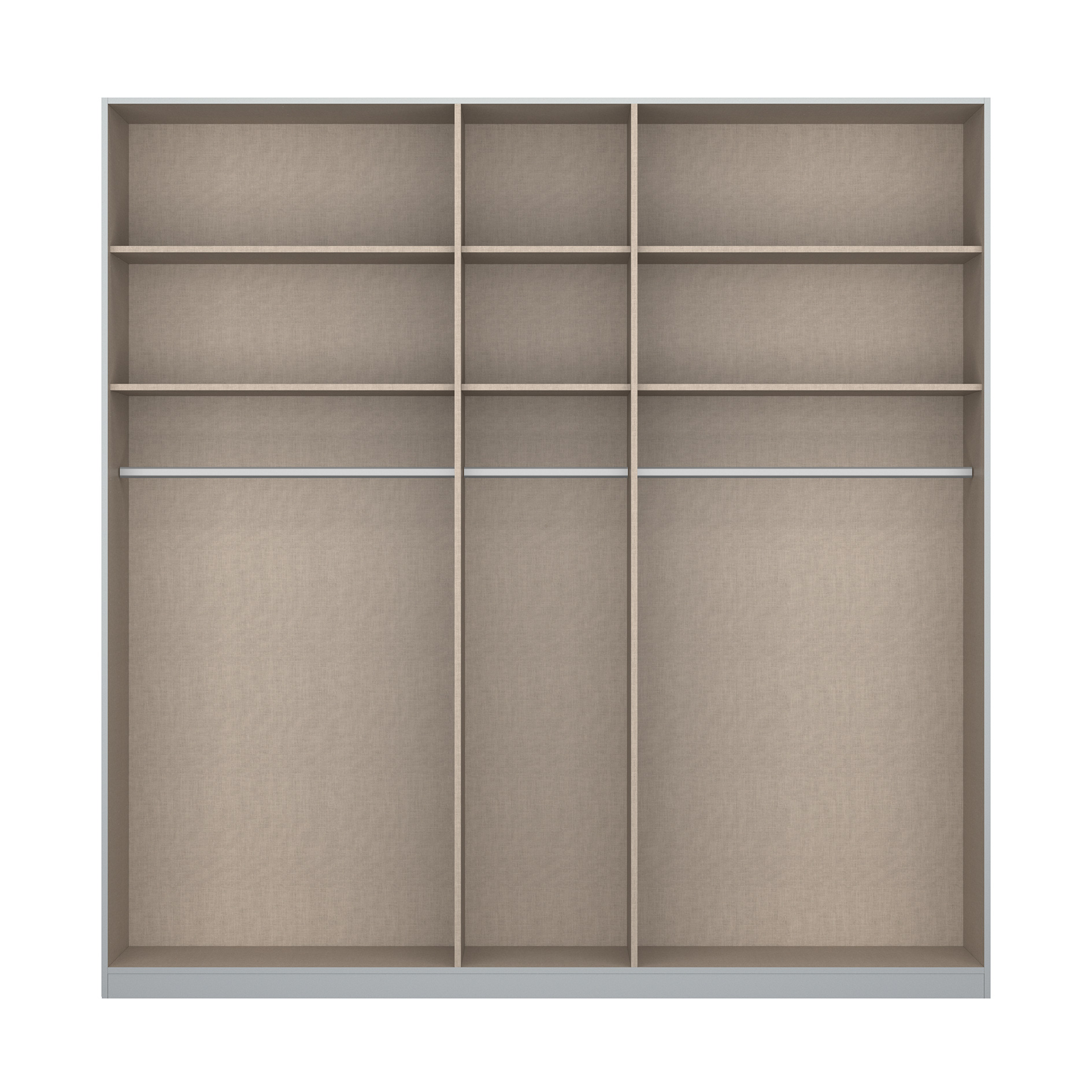 Drehtürenschrank - seidengrau - 5-türig - 226x229 cm