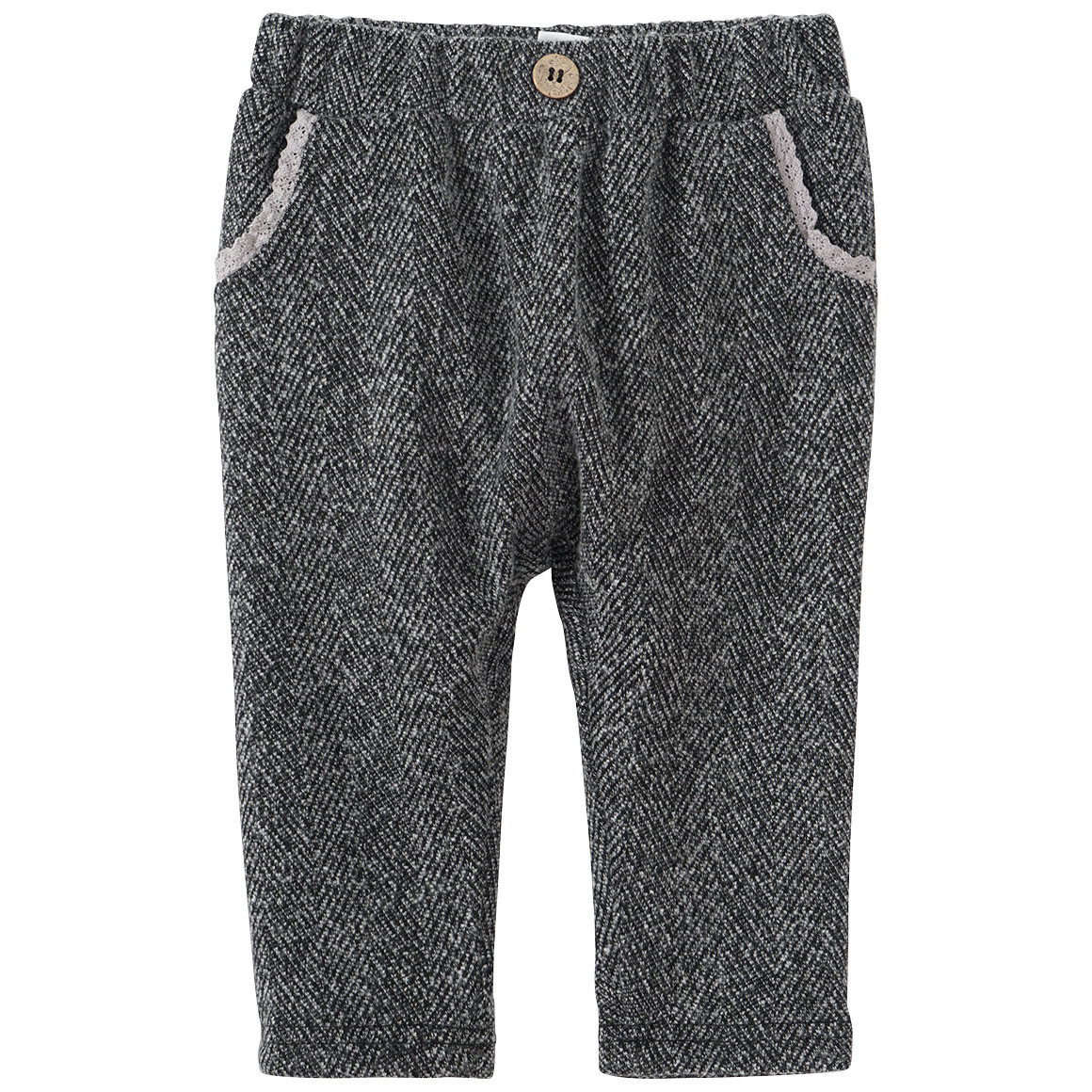 Topomini Baby Hose in Melange-Optik dunkelgrau