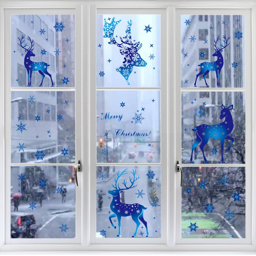 (30x20cm) Fenster Aufkleber Fenstersticker Folie Weihnachtsdekoration - Rentiere