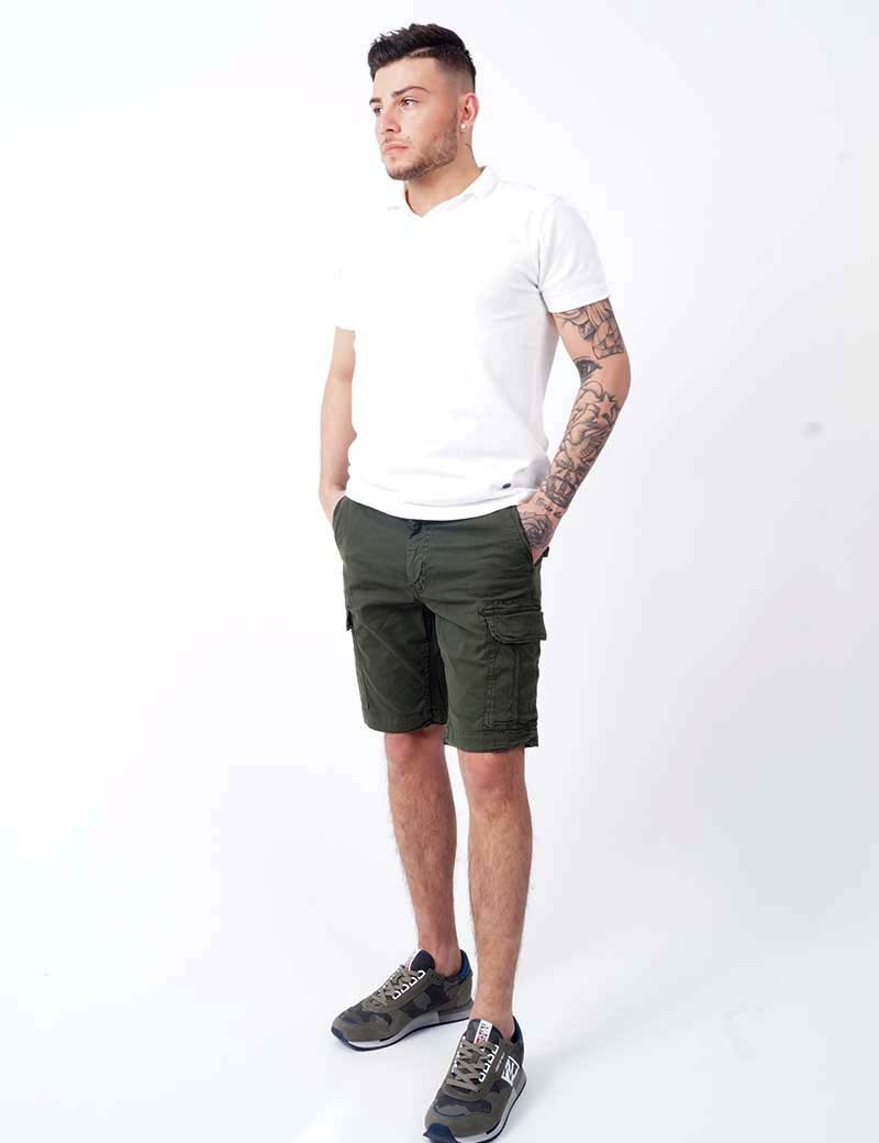 PETROL IND BERMUDA CARGO STRETCH DARK ARMY