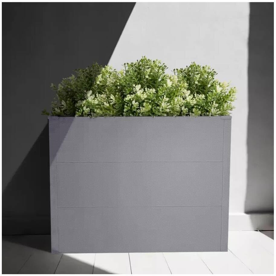 Metzler Hochbeet für den Garten oder Balkon – Stahl in Grau | Witterungsbeständiges Metall-Gartenbeet, Pflanzenbeet, Blumenhochbeet | 100 x 50 x 77 cm