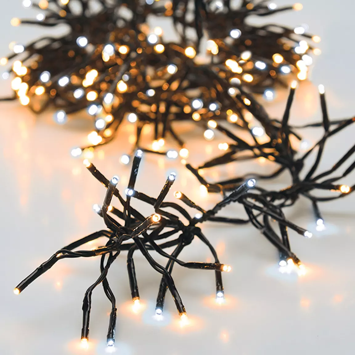 Guirlande lumineuse 14,60 m 2016 LED câble noir Boa Bicolore Blanc chaud et froid