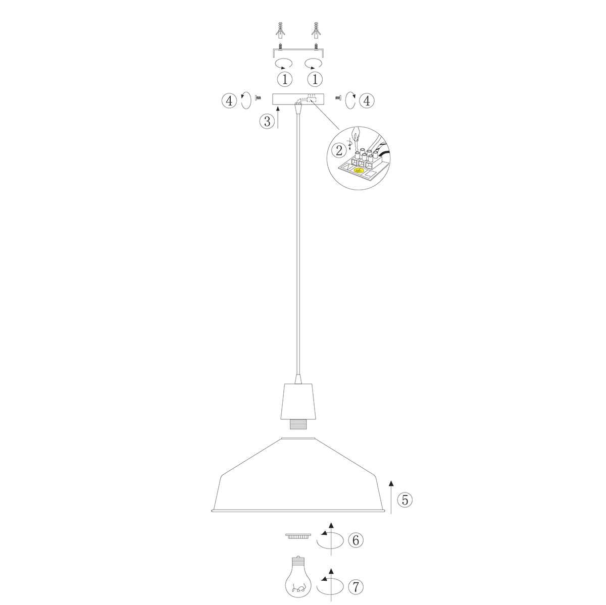 Mexlite - hanglamp - Blackmoon - zwart - metaal - Ã 40cm - E27 -