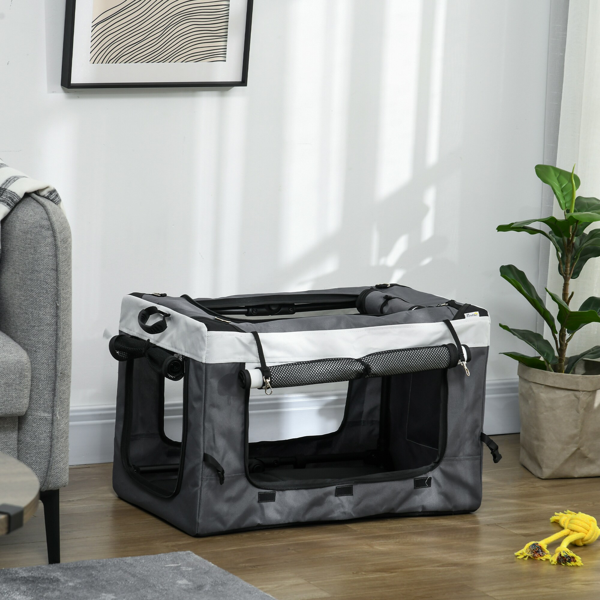 PawHut Hundebuggy mit Klappmechanismus blau 81L x 58B x 97,5H cm