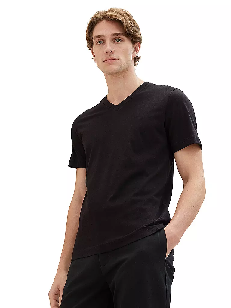 TOM TAILOR T-Shirt 2-er Pkg. schwarz