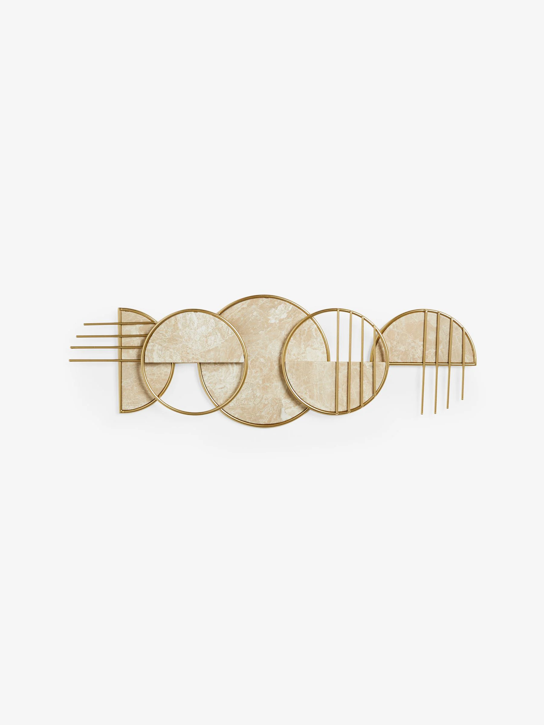 Abstracte metalen wanddecoratie met marmereffect